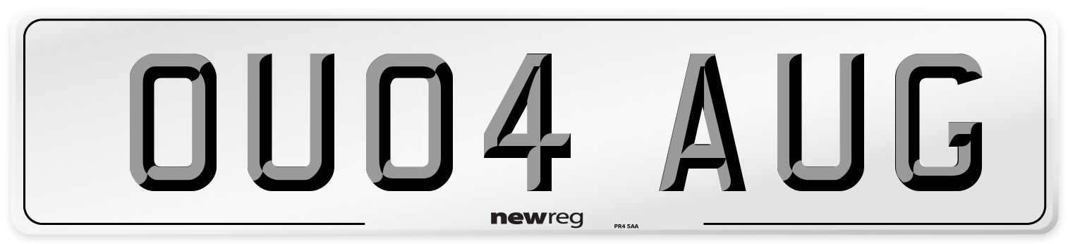 OU04 AUG Number Plate from New Reg